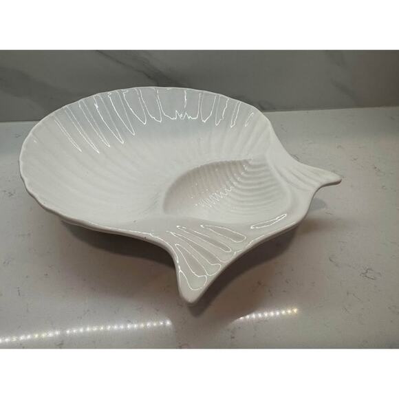 White Seashell Dip Serving Platter - Picture 1 of 4
